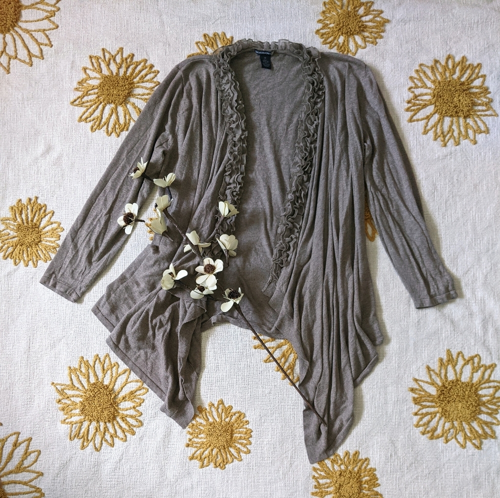 Vintage 00's Fairycore Ruffle Boho Cardigan 1X